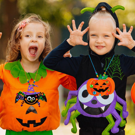 Winlyn 24 Sets Halloween Craft Kits DIY Art Sets Spider Bat Ghost Pumpkin Foam Stickers for Kids Fall Home Classroom Activities Trick-or-Treat Party Favors Winlyn