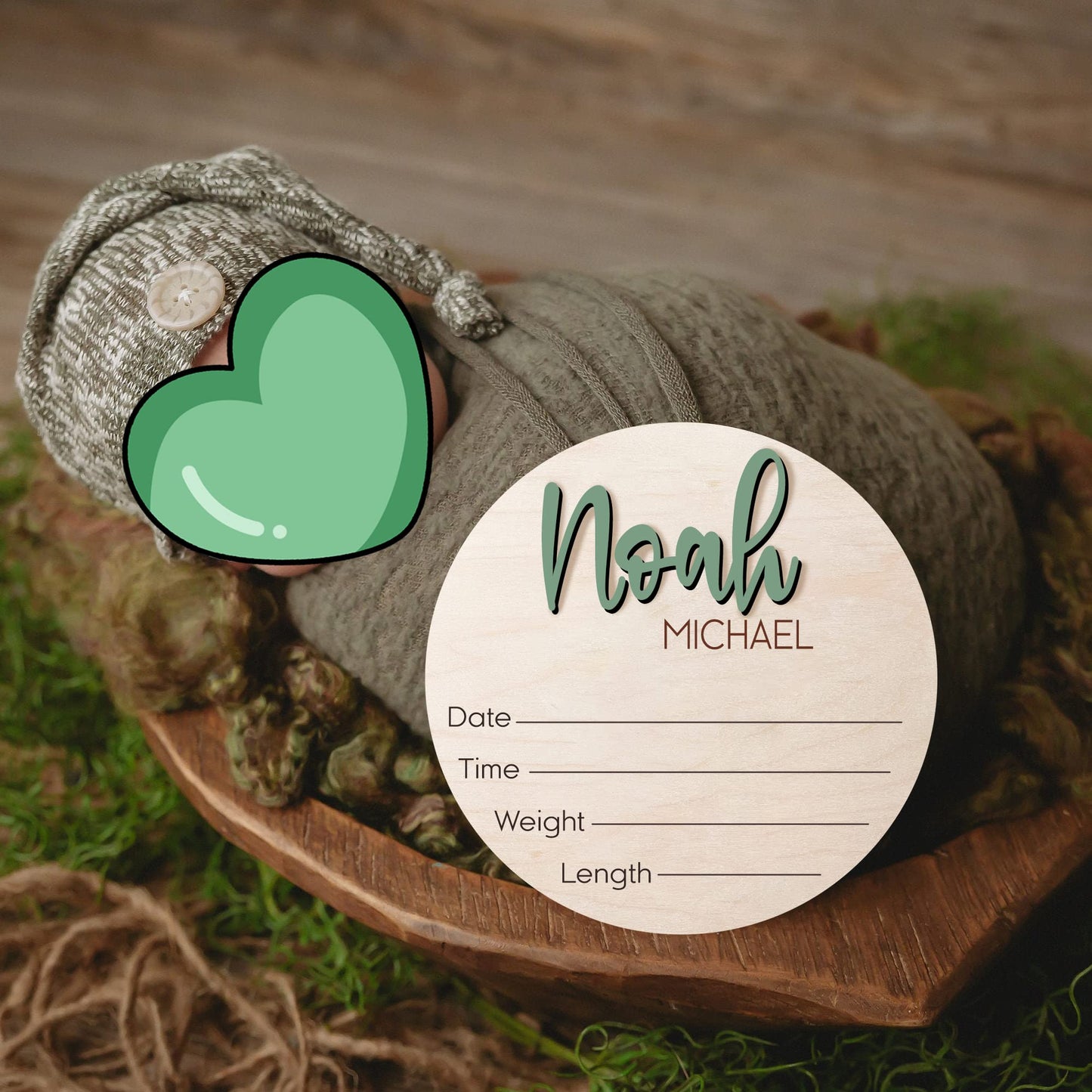 NAZENTI Personalized Wooden Baby Name Announcement Signs, Custom Baby Name Sign, Birth Announcement And Footprint Sign For Hospital, Baby Girl Or - WoodArtSupply