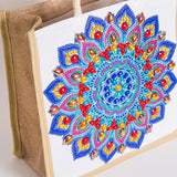 DOOSAI Diamond Painting Canvas Tote Bags 4 Pack Boho Diamond Dots Art Kits Shoulder Bags 5D DIY Handbags Handmade Gifts Reusable Shopping Bags with Handles for Women Adults Work (Mandala Flowers) DOOSAI