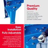 Ultimation Industries Light-Duty Roller Stand - Adjustable Height Tool Stand with Steel Conveyor Rollers, 12" x 3' Galvanized Steel, Ideal Roller Stands for Woodworking, 540 lbs Capacity, Made in USA Ultimation