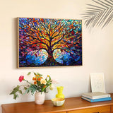 Tree Diamond Art Kits for Adults, Glass Style Diamond Painting Kits, Gem Art Kit for Gifts and Home Interior Decor 12x16 Inch Reivworl