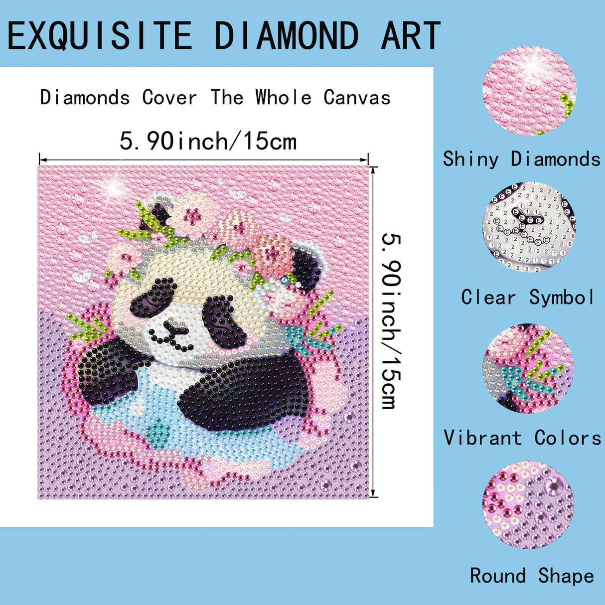 ZHUDENGXJL 6 Packs Diamond Art Painting Kits for Kids Animal, DIY Diamond Art Mosaic Kits for Kids Ages 6-12 Beginner Gem Art and Arts and Crafts Home Wall Decor 6x6 Inch ZHUDENGXJL