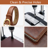 CXRCY Leather Hole Puncher & Press Machine, Manual Hole Punch Set for Leatherworking DIY Craft Leather Hole Punching,Setting Rivets,Button Snaps with 13pcs Punches, PP & Aluminum Plate CXRCY
