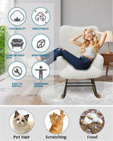 CRFATOP Jacquard 1 PC Nursery Rocking Chair Recliner Covers Upholstered Glider Rocker Banquet Armchair Slipcover Stretch Accent Chairs Furniture Protector for Living Room Bedroom Offices,White CRFATOP