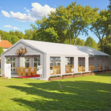 Greesum 20X40 Outdoor Canopy Tent Patio Camping Heavy Duty Gazebo Shelter Party Wedding BBQ Events with Side Removable Walls, Waterproof Shelter, White Greesum