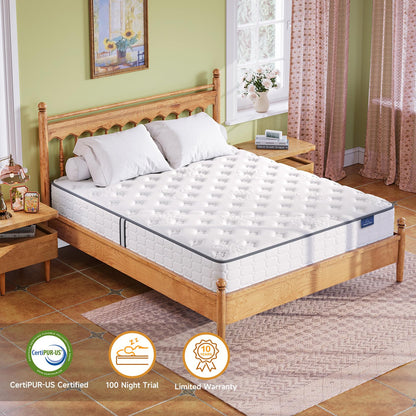 Vesgantti Twin Mattress, 10 Inch Twin Size Hybrid Mattress in a Box, Twin Bed Innerspring Mattress with Gel Memory Foam and Pocket Coils Spring, Tight Top Series Medium Firm Feel