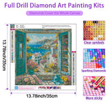 JXDXDJ Landscape Diamond Art Kits for Adults,Flowers Full Round Drill 5D Diamond Painting Kits for Beginners,DIY Diamond Dots Paintings Picture Gem Art for Adults Crafts,Home Wall Decor 13.78x13.78 In JXDXDJ