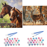 TOCARE 2 Pack Paint by Numbers Kit for Adults Horse, 16x20inch Deer Adult Paint by Number Canvas,Adults' Paint-by-Number Kits for Animals Lovers TOCARE