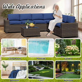 8pcs Patio Outdoor Furniture Set, Waterproof Wicker Sectional Couch Outdoor Big Sofa with Thick Cushions, All-Weather PE Rattan 8 Pieces Patio Conversation Sets for Porch,Backyard,Garden SHGJ&SOFT