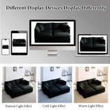 76.7" Deep Seat Sectional Cloud Sofa with 2 Ottomans & Soft Pillows, Loveseat Modular Couch for Living Room, Apartment, Small Space, Black Chenille Tmsan