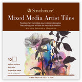 Strathmore 400 Series Artist Tiles Mixed Media Paper Pad, Heavyweight (184lb/300g), Glue Binding, 10 Sheet, 6x6 inch, 1 Count Strathmore
