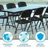 Lifetime 6-Foot Nesting Folding Table, Commercial, Black Lifetime