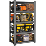 63" H, 2000 lb. Heavy Duty Storage Shelving Unit Adjustable 5-Tier Metal Garage Storage Shelves | Easy to Assemble, Storage Shelves for Basements and Garages, 63 "H*32 "W*16 "D Metallitrend