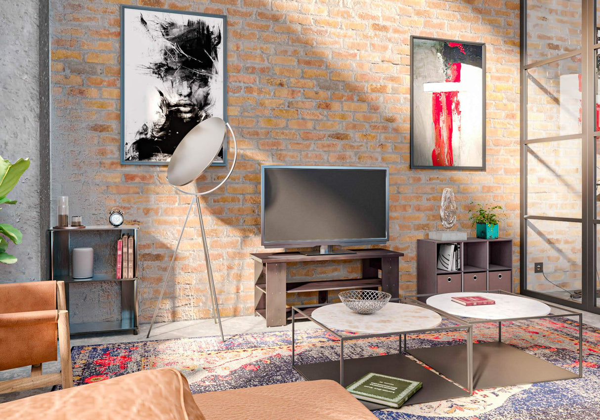 Furinno JAYA 3-Tier Walnut Bookcase with Simple Design Furinno