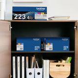 Brother Genuine Standard-Yield Toner Cartridge Four Pack TN223 4PK - includes one cartridge each of Black, Cyan, Magenta & Yellow Toner, Standard Yield, Model: TN2234PK Brother