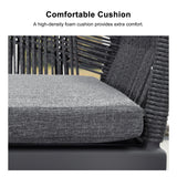 PURPLE LEAF 9 Pieces Outdoor Patio Dining Set All-Weather Aluminum Frame PE Rattan Outdoor Patio Furniture Set Rectangular Table and Chairs Set for 8 People Lawn Garden Backyard Deck, Grey PURPLE LEAF