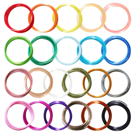 BBLIFE 22 Colors 1.75mm Silk Shiny PLA 3D Filament Refill, Each Color 4M, Total 88m Silk Luster PLA Printing Filament Sample Pack, Widely Support for All 1.75mm 3D Printer/3D Pen on Market Bblife