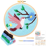 JSRQT Punch Needle Kit for Beginners, Punch Needle Starter Kit for Adult Kids with Bird Pattern, DIY Craft Cross Stitch Rug Beginners Kit, Handmade Punch Needle Embroidery Kit with Tool for Home Decor JSRQT