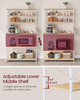 VASAGLE 39.4-Inch Industrial Oak and White Coffee Bar with 6-Tier Storage and Adjustable Shelves VASAGLE