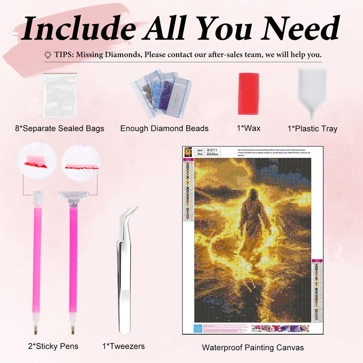 Yezavesu Jesus Diamond Art Kits for Adults, Jesus 5D Diamond Painting Kit for Beginners, DIY Round Full Drill Painting with Gem Art Kits for Home Wall Decor 12x 16 Inch Yezavesu