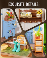 Rolife DIY Miniature Dollhouse Kit, Build 9.6" Greenhouse Diorama Kit Building Set with LED Room Hobby Craft for Aduls Uniue Gifts for Teens (Dreamy Garden) Rolife