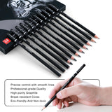 Kird Barken 24PCS Professional Sketch Pencil Set – 5H to 14B Pencils, Charcoal Pencils, Art Supplies Kit with Erasers, Sharpener, Knife – Ideal Gift for Artists, Students, Kids, Beginners Kird Barken