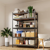 Storage Shelves 5 Tier Garage Shelving Heavy Duty Adjustable Metal Shelving Unit, Garage Shelves for Basement, Warehouse, Pantry, Closet, Kitchen 72 in H x 48 in W x 24 in D, Black Garvee