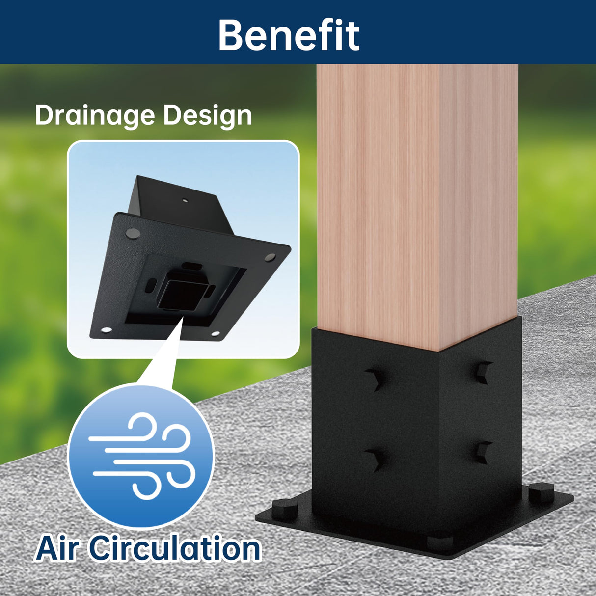 Pergola Bracket Kit 4x4, Including 2 Wall Bases, 2 105 ° 3-Way and 2 Bases, Wall Mounted 15° Pitched Roof Mounting Kit for Shading Facilities Attached to Walls or Eaves MEWSDEN