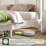 Homkdom King Size Bed Frame with Tall Headboard,Bed Frame King with Storage,2 Drawers,Farmhouse,Wooden,No Noise,No Box Spring Needed,White Homkdom