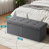 Snuvid 35-INCH Storage Ottoman Bench, Footrest with Storage, End of Bed Bench Coffee Table for Living Room, Bedroom, Entryway, Dark Gray Snuvid