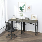 Lutown-Teen 32 inch Small Folding Desk, Writing Gaming Computer Camping Desk for Small Spaces, No Assembly Required Home Office Desk, Black Oak Lutown-Teen