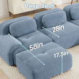 82" Boneless Couch, Comfy Loveseat Sofa Bed, Compressed Sofa with Deep Seat, Corduroy Cloud Couch for Living Room Bedroom, No Assembly Needed Wunlerlant