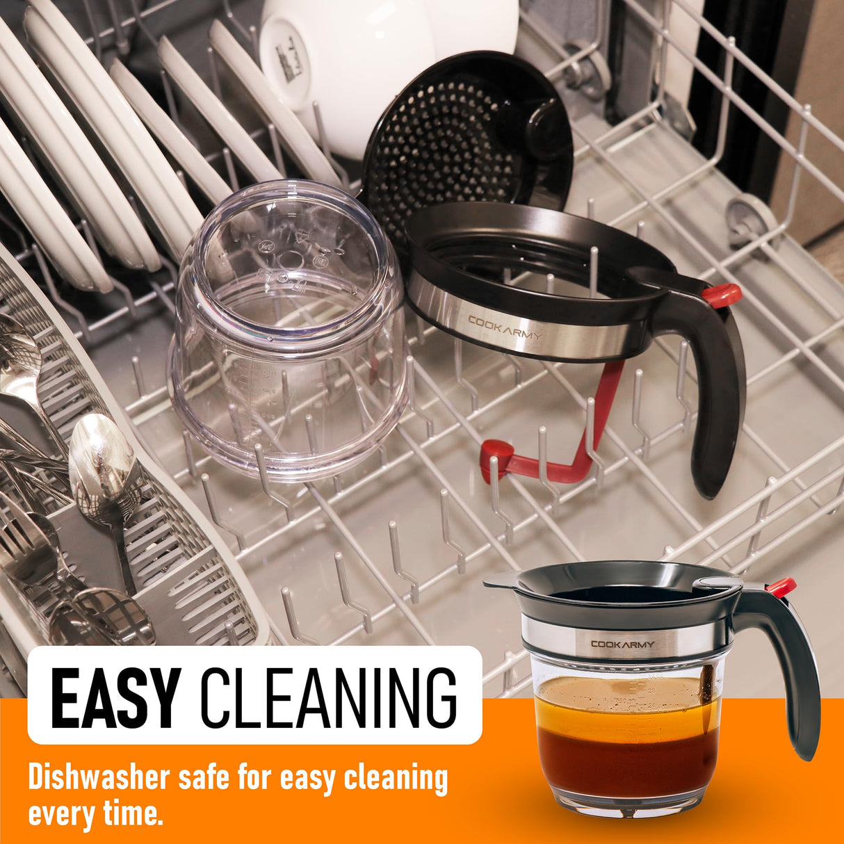 Cook Army Fat Separator with Bottom Release – 4 Cup Gravy Separator for Cooking with Oil Strainer, Kitchen Grease Separator -the perfect Kitchen Gadget plus a 3-1 Multifunctional Vegetable Peeler Cook Army