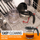 Cook Army Fat Separator with Bottom Release – 4 Cup Gravy Separator for Cooking with Oil Strainer, Kitchen Grease Separator -the perfect Kitchen Gadget plus a 3-1 Multifunctional Vegetable Peeler Cook Army