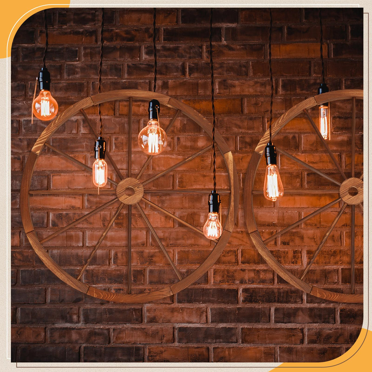 CroBlissful 2 Pcs Wooden Wagon Wheels 30 Inch Removable Decorative Wooden Wheels Old Western Wood Wagon Wheel Hanging Cowboy Party Decorations Wood Wheels for Bar Garage Indoor Outdoor CroBlissful