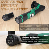 BATOCA S5 Cordless Car Buffer Polisher Kit 1 Inch 3 Inch Dual Action & Rotary Polishing Machine for Car Detailing,2x 2.0Ah Batteries,6 Variable Speeds 2000-5500RPM,Orbital Polisher for Car Boat Polish BATOCA