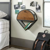 Sauder Boulevard Cafe Hanging Night Stand/Book Shelf, L: 17.99" x W: 5.12" x H: 18.11", Black Finish Sauder