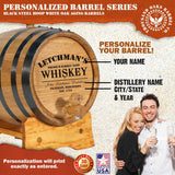 Thousand Oaks Barrel Co. Personalized 1 Liter Oak Aging Barrel Dispenser with Wood Stand, Bung & Spigot - Age Cocktails, Bourbon, Whisky, Rum, Tequila, Mead Wine - 1L Mini Whiskey Aging Barrels (P5) THOUSAND OAKS BARREL