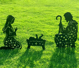Doesen Metal Nativity Scene Outdoor Christmas Decorations, 17” Silhouette Outdoor Nativity Set, Weather Resistant Outside Yard Stakes for Yard Patio Lawn Garden Pathway Doesen