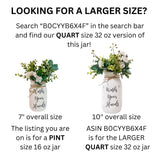 Wash Your Hands Mason Jar, Hand Painted and Distressed Mason Jar Decor, Pint 16 oz. Regular Mouth, Artificial Flower Arrangement for Bathroom, Rustic Farmhouse Bathroom Decor for Shelf Viva's Flower Shop