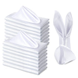 Homiest 12 Pack White Satin Napkins 20x20 Inches Dinner Napkins Decor, Square Decorative Napkins Silky Elegant Wedding Napkins, Smooth Table Cloth Napkins for Restaurant Banquet Graduation Party Homiest