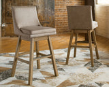 Signature Design by Ashley Tallenger 30" Upholstered Pub Height Bar Stool, 2 Count, Beige Signature Design by Ashley