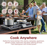 ChangBERT Portable Induction Cooktop, NSF Certified Pro Induction Hot Plate, Powerful 1800W with Large 8" Heating Coil, 18/10 Commercial Grade Stainless Steel, 18 Temp Settings Countertop Burner CHANGBERT