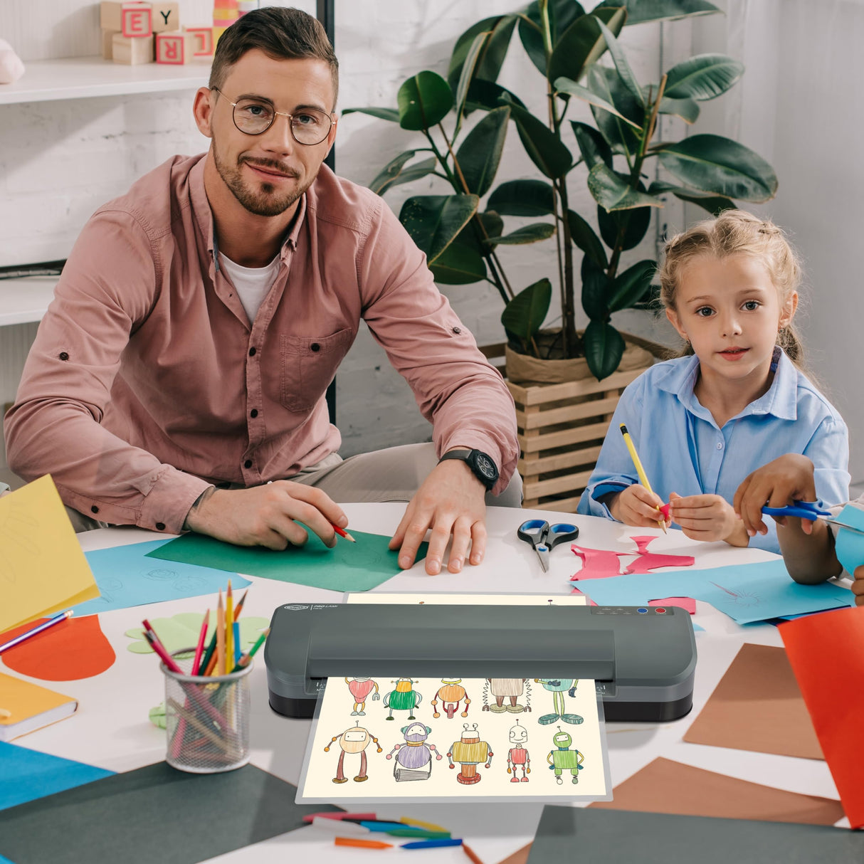 SINCHI 3-10 mil, 4-Roller Commercial Laminating Machine with Laminating Sheets, 55-Second Warm-up, 40 Inches/Minute, 13-Inch Thermal Laminator Machine for Office, School, Home SINCHI