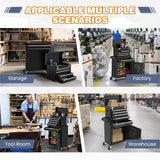 Tool Chest, 5-Drawer Rolling Tool Chest with Detachable Top Tool Box, Tool Box with Wheels, Metal Tool Cart for Garage Warehouse Workshop (Black) Xalvora