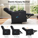 Welzona Adjustable Power Recliner Chair, Comfy PU Leather Electric Recliner Chair, Power Recliners with USB Port, Eco-Certified Small Recliners for Small Spaces Sofa Reclinable, Black Welzona