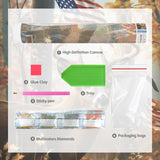 TZTTZT Diamond Art Kits for Adults, American Flag Deer Round 5D Diamond Painting Kits for Adults Beginners, Frameless Diamond Painting Craft Paint by Diamonds for Home Wall Decor 12x16 Inch TZTTZT
