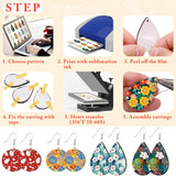 Duufin 120 Pcs Sublimation Earring Blanks with Earring Hooks and Jump Rings Heat Transfer Earring Blank Unfinished MDF Round & Teardrop Earring Blank for Christmas Valentine Halloween Women DIY Duufin