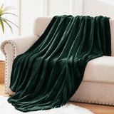 Exclusivo Mezcla Extra Large Fleece Throw Blanket for Couch, Sofa, 300GSM Super Soft and Warm Blankets, Forest Green Throw All Season Use, Cozy, Plush, Lightweight, 50x70 Inches Exclusivo Mezcla