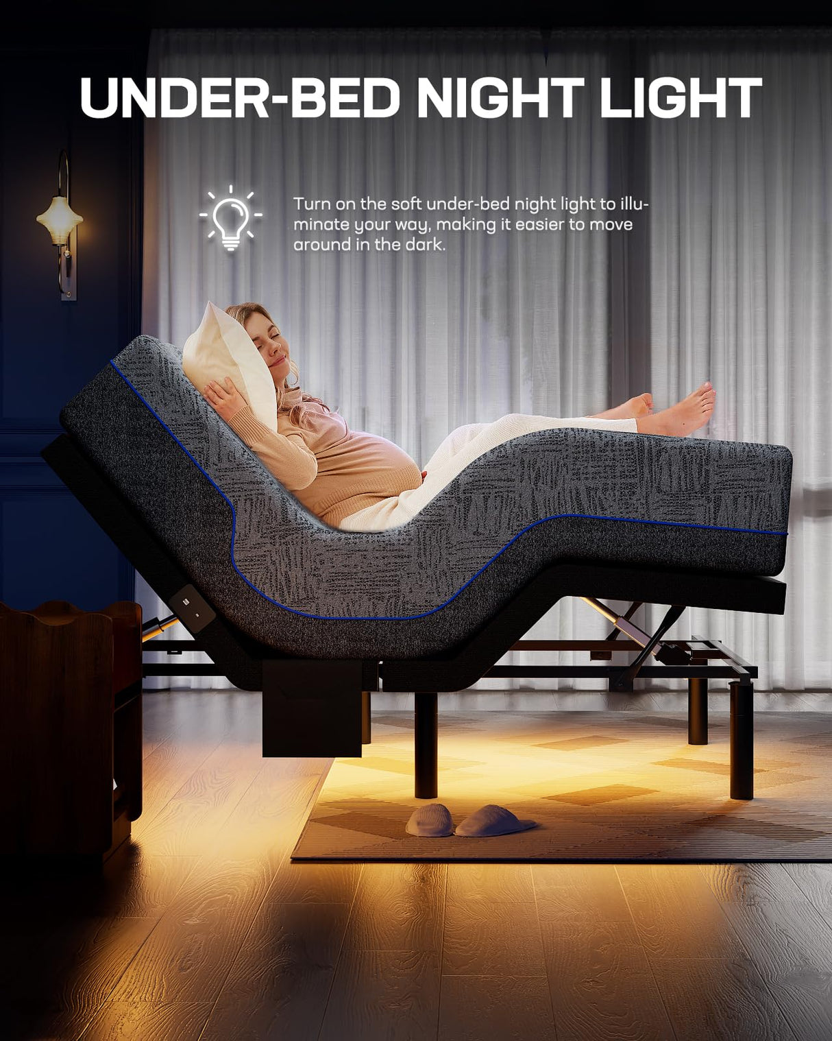 Marsail NS1 Split King Adjustable Bed Base with Massage- Smart Dual Motor Bed Frame with Wireless Remote, 3-Min Assembly, 4 USB Ports, Zero Gravity & Anti-Snore Mode Marsail